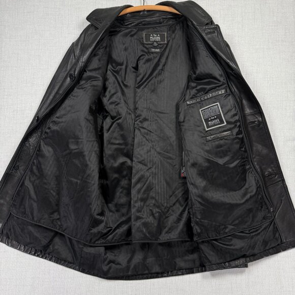Wilsons Leather Mens Jacket Thinsulate Black Button-Down Lined Size XL - Picture 5 of 16